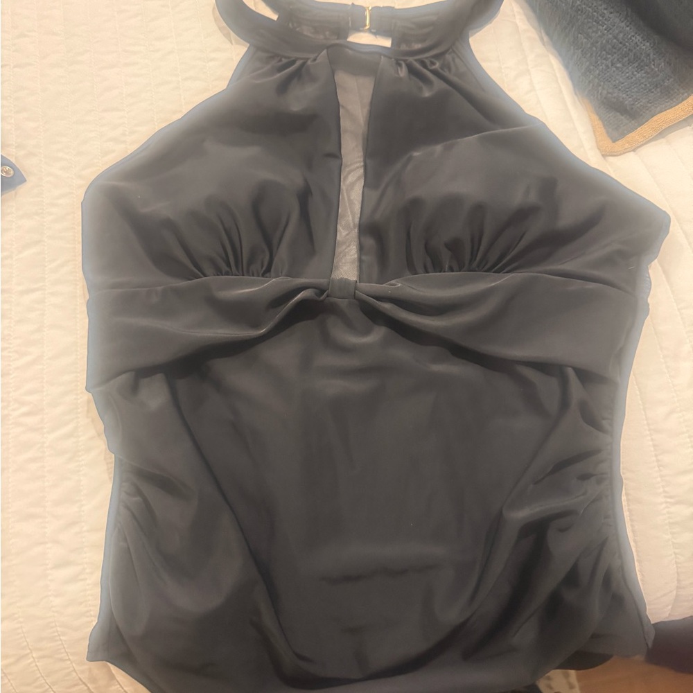 Elegant Black ladies one piece swim suit